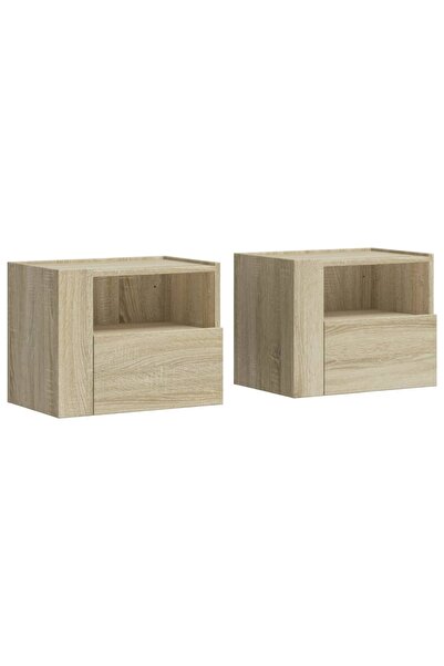 vidaxl Noptiere de perete, 2 buc., stejar sonoma, 45x30x35 cm