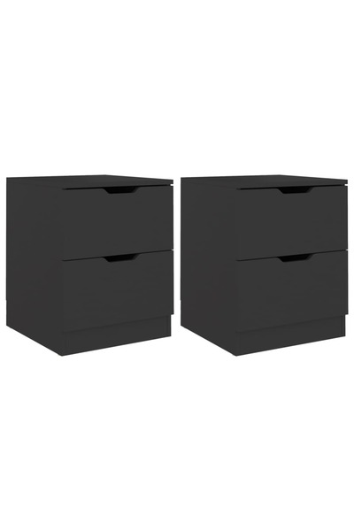 vidaxl Dulapuri noptieră, 2 buc., negru, 40x40x50 cm, lemn prelucrat