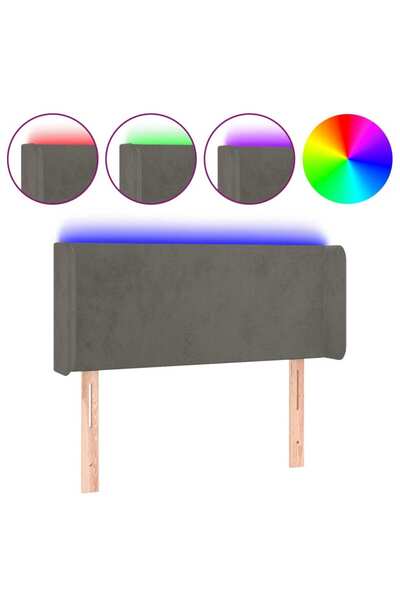 vidaxl LED headboard, dark grey, 93x16x78/88 cm, Velvet