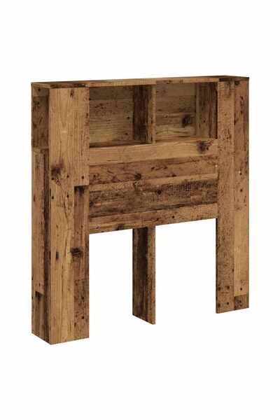 vidaxl Bed headboard with wardrobe, old wood 100x18.5x102.5 cm processed wood