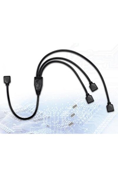 Inter-Tech Splitter RGB 88885466, 4 pini la 3x 4 pini (Negru)