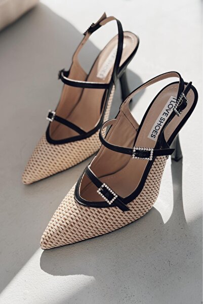 I Love Shoes Eliore Black Straw Women's Stiletto