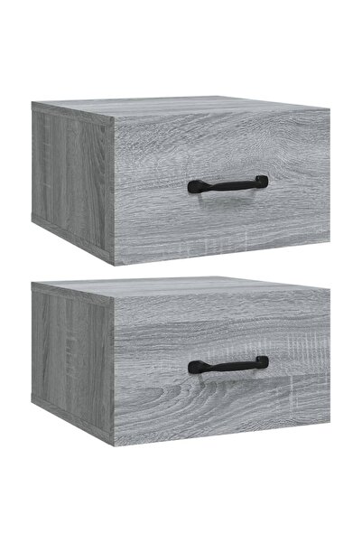 vidaxl Noptiere de perete, 2 buc., sonoma gri, 35x35x20 cm