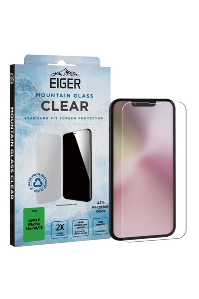 EIGER Folie Sticla Mountain Glass GRS iPhone 17e / iPhone 16e / iPhone 14 / i...