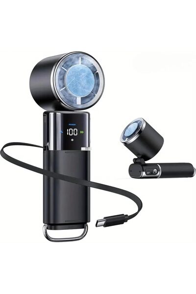 Generic Personal Desktop Fan, LED Display, Retractable Type-C Cable, 100-Spee...