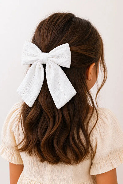 MakeWell Girl Child Teen Adult Bow Hair Clip Renagrek Embroidered Fabric Bow ...