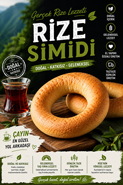 EYE ATAlay Rize Simidi Geleneksel Susamsız Simit – Günlük Taze Üretim