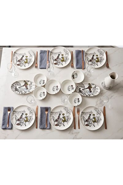 maia Porcelain Porselen Sude 14 Parça 6 Kişilik Kahvaltı Takımı, Kahvaltı Sunumu