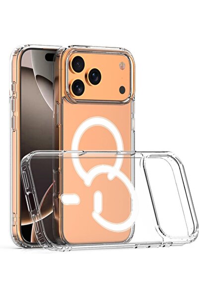 EDELFU iPhone 17 PRO MAX uyumlu - Şeffaf Yanları Tpu Yumuşak Manyetikli Kapak...
