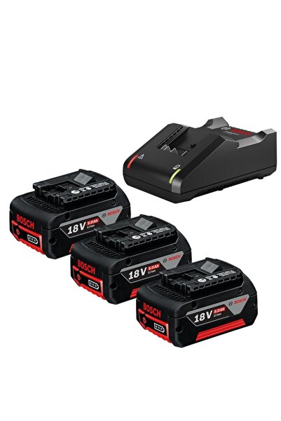 Bosch Professional 0615990L3T 18V 5Ah 3-Battery Set with Rapid Charger, CoolPack