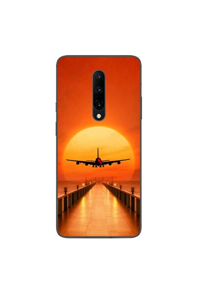 OEM Husa compatibila cu OnePlus 7 Pro Silicon Gel Tpu Model Airplane Sunset