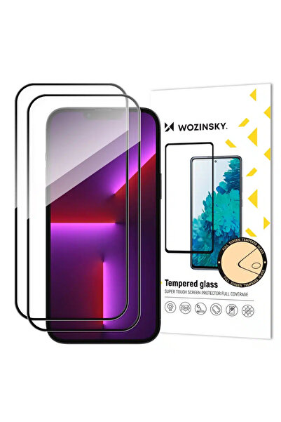 WOZINSKY Set of 2x Super Durable Full Glue Tempered Glass Full Screen with Fr...