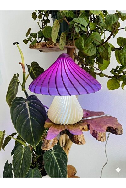PeriYedi Dekoratif Mantar Lamba - Modern Masaüstü Aksesuarı Minimalist Seçenek: Minimalist Bükümlü Mantar Obj
