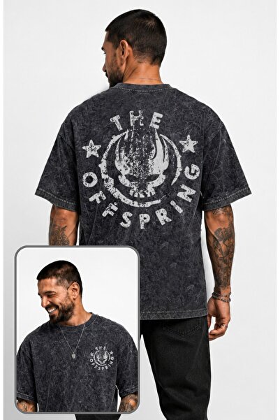 Fuddy Moda Unisex μπλουζάκι με στάμπα νεκροκεφαλή The Offspring στην πλάτη, ρ...