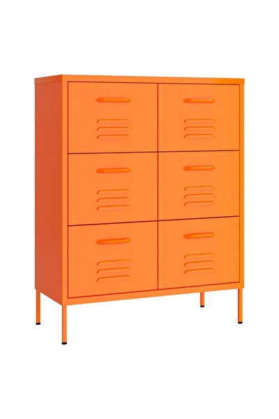 vidaxl Dulap cu sertare, portocaliu, 80x35x101,5 cm, oțel