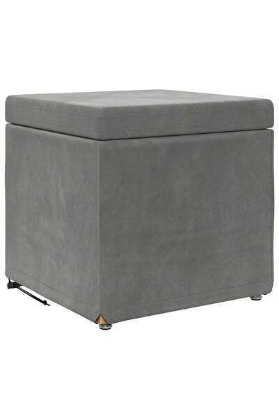 vidaxl Taburet Gri închis 41 x 41 x 40 cm Catifea și lemn stratificat