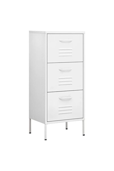 vidaxl Storage cabinet, white, 42.5x35x101.5 cm, steel