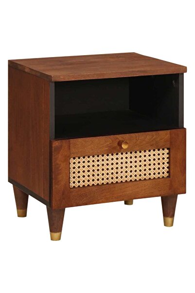 vidaxl Dulap de noapte Maro 40 x 33 x 46 cm Lemn masiv de acacia