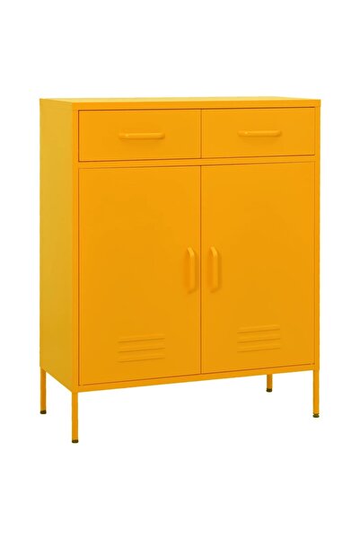 vidaxl Storage cabinet, mustard yellow, 80x35x101.5 cm, steel