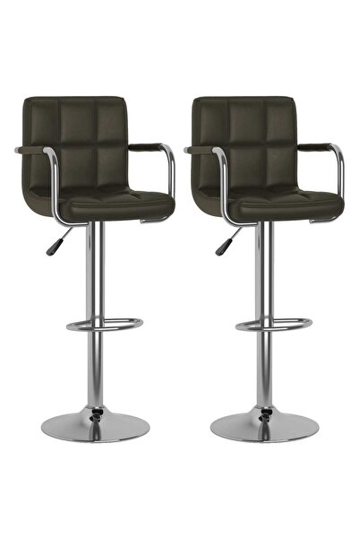 vidaxl Bar stools, 2 pcs., brown, eco- Leather