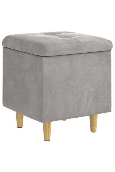 vidaxl Ottomană de depozitare Gri deschis 40 x 40 x 45 cm Catifea