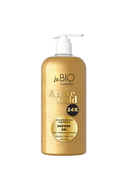BLAB - Gel de dus Active Gold 24K cu acid hialuronic si ulei de migdale, 1000ml
