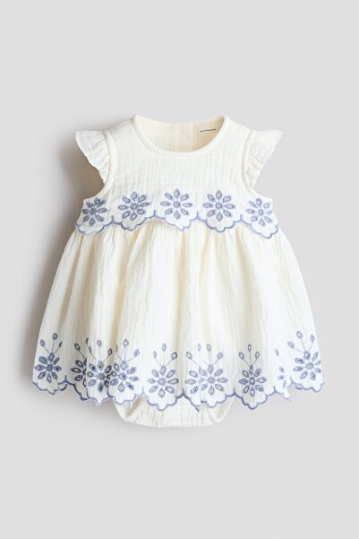 H&M Body'li Pamuklu Muslin Elbise
