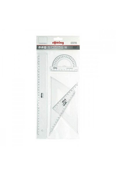 Rotring Centro Geometry Set (30 cm ruler, protractor, 2 x 25 cm set squares)