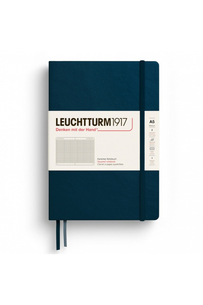 Leuchtturm Caiet A5 cu copertă rigidă, albastru marin, pentru aritmetică