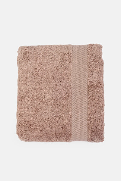COTTON HOME Textured Bath Towel, Taupe