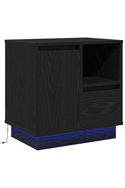 vidaxl Dulap de noapte Stejar Negru 50 x 34,5 x 50 cm Lemn compozit