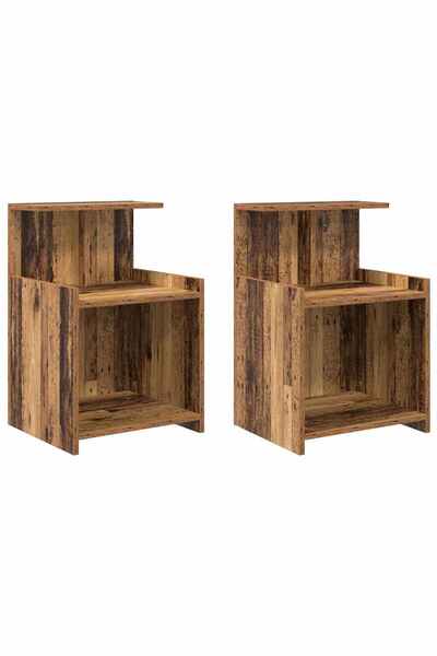 vidaxl Dulap de noapte 2 pcs Lemn vechi 40 x 35 x 60 cm Lemn compozit