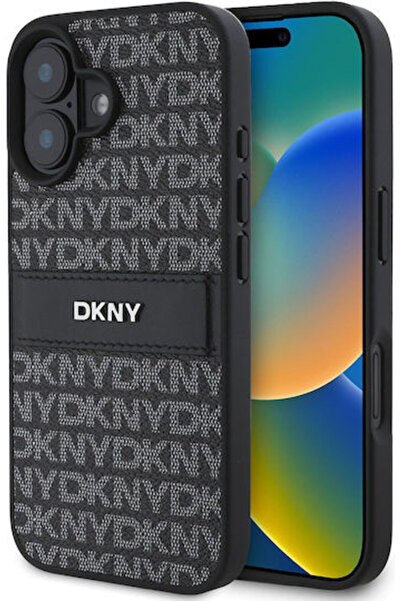 Dkny Επαναλαμβανόμενο Σχέδιο Τονικής Ρίγας Πίσω Κάλυμμα Μεταλλικό Μαύρο (iPho...