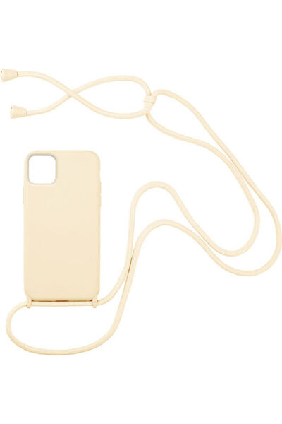 Other Θήκη Πλάτης Sonique Carryhang Σιλικόνης 0.5mm με Λουράκι Μπεζ (iPhone 11)