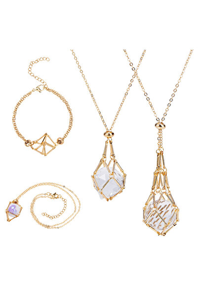 OEM Necklace and bracelet Top Bottom Set , pendant with transparent stone, 18...
