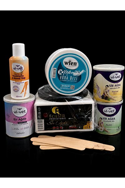 Akçiçek kozmetik Kalıp Ağda Makinası+ 240 ml vi-vet sir ağdası pudralı+azulen...