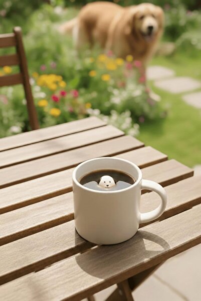 Yıldızan Trendypazars Store Life 250 ml Ceramic Tea Coffee Cup with Dog Figur...