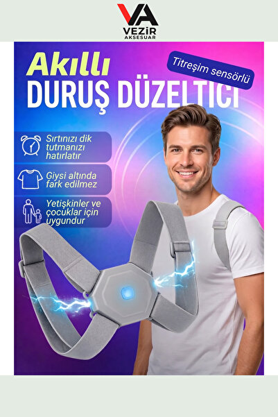 Vezir Aksesuar Akıllı Sensörlü Dik Duruş Korsesi – Titreşim Uyarılı Şarjlı Po...