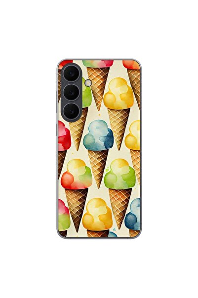 OEM Калъф, съвместим със Samsung Galaxy S25 FE, от силиконов гел TPU, с десен...