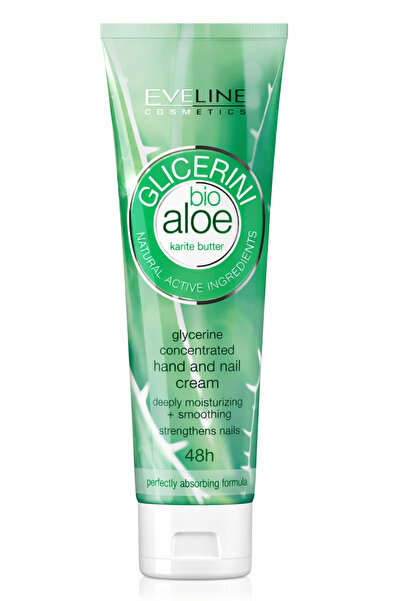 Eveline Cremă de mâini și unghii cu Glicerină Bio Aloe, 100 ml, hidratare int...