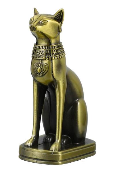 Dünyadan Hediyeler Antik Mısır Kedi Heykeli Bastet Metal Dekoratif Hediyelik ...