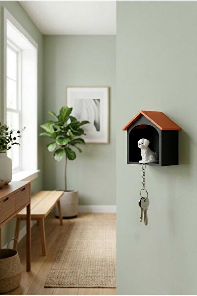 perim3d Black Color Shed Wall Key Holder – Detachable Set with Dog Figure