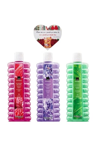 AVON Set de 3 spume de baie Senses – Mentă acvatică, Lavandă calmantă și Deli...