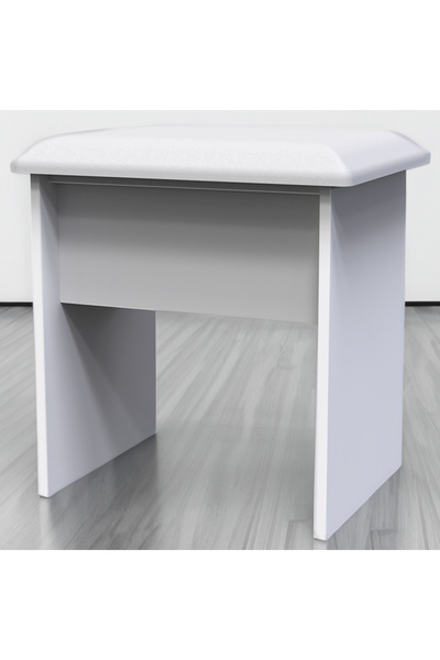 SANON Premium Quality Hand-Made White Dressing Table Stool, Padded Seat, Bedr...