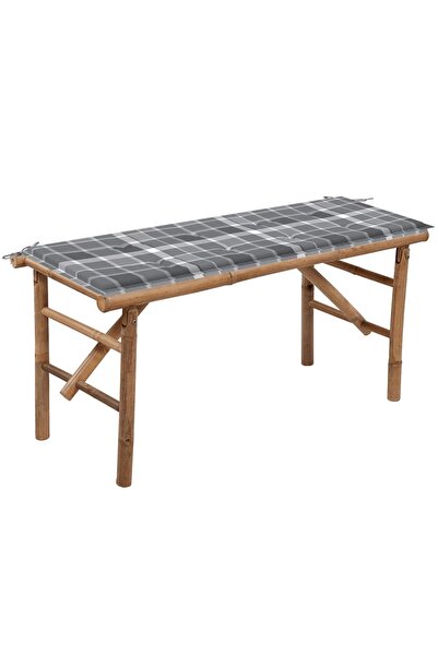 vidaxl Bancă de grădină pliabilă cu pernă, 118 cm, bambus