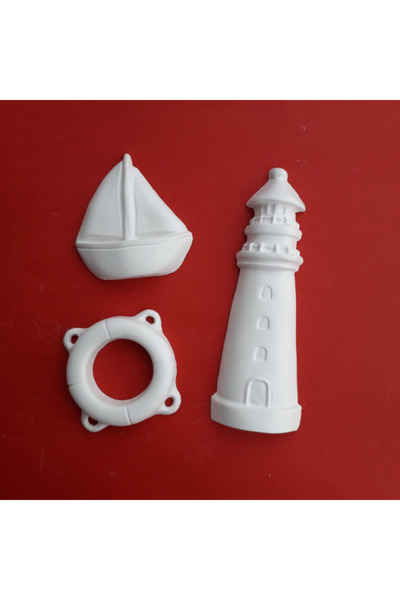 CREATIVITATEPLUS Set 3 figurine din ipsos Marine, 17x5.5cm