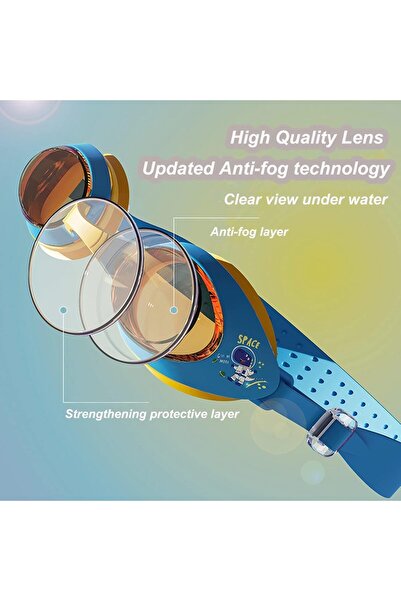 HI-FINE Kids Swim Goggles with Silicone Swim Cap Set, Anti-Fog UV Protection ...
