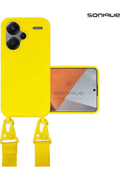 Other Sonique Πίσω Κάλυμμα Σιλικόνης 0.5mm με Λουράκι Κίτρινο (Redmi Note 13 ...