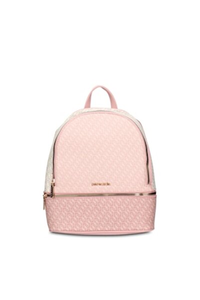 Pierre Cardin , Rucsac de piele ecologica cu logo, Roz deschis