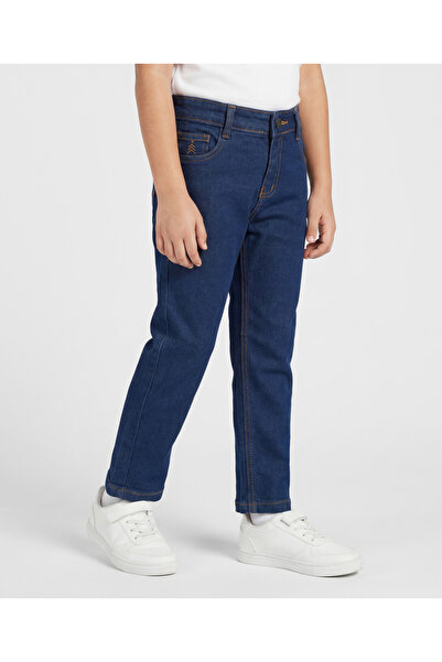 Pine kids Denim Woven Full Length Washed Jeans - Navy Blue
